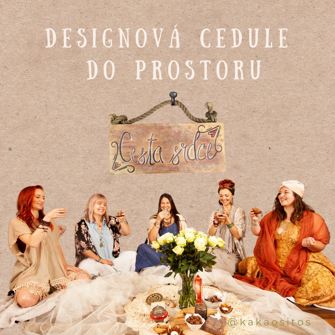 cedulka na kakaovou ceremonii - cesta srdce